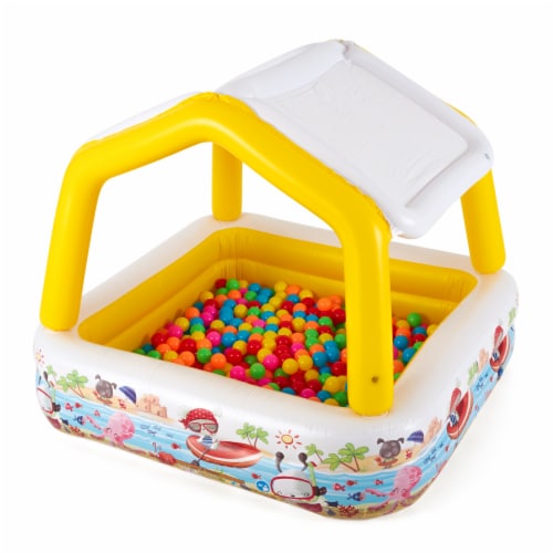 intex inflatable ocean scene sun shade kids swimming pool with canopy