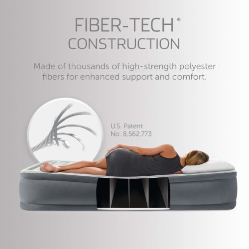 Intex PremAire I FiberTech Elevated Air Mattress Bed with BuiltIn