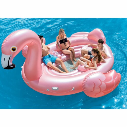 Intex Flamingo Party Inflatable Island Ride On Swimming Pool Float, 73 ...