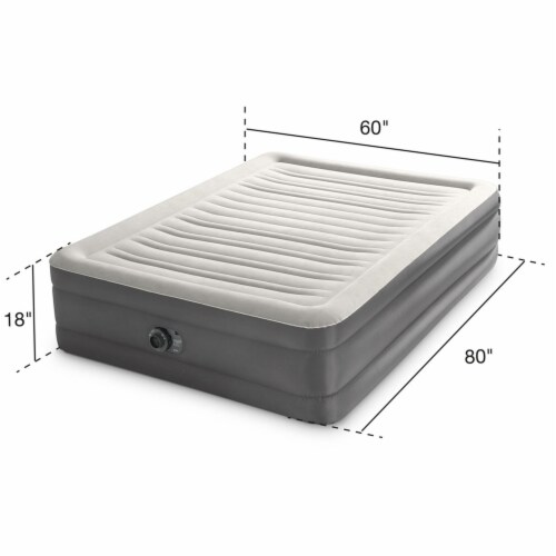 Intex Truaire Luxury Queen Air Mattress Airbed with Lumbar Support and Built in Pump