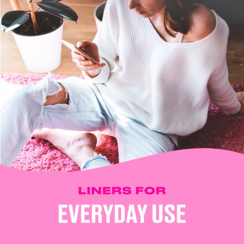 Carefree Panty Liners Extra Long Extra Heavy Super Absorbency Wrapped Unscented Perspective: top