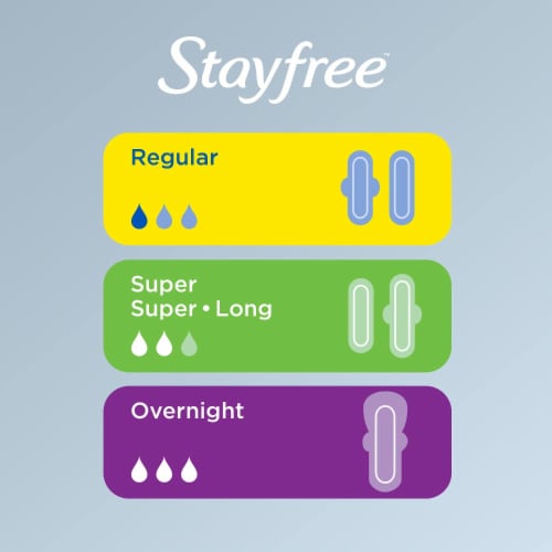 Stayfree Ultra Thin Pads With Wings Super Long Unscented Perspective: top
