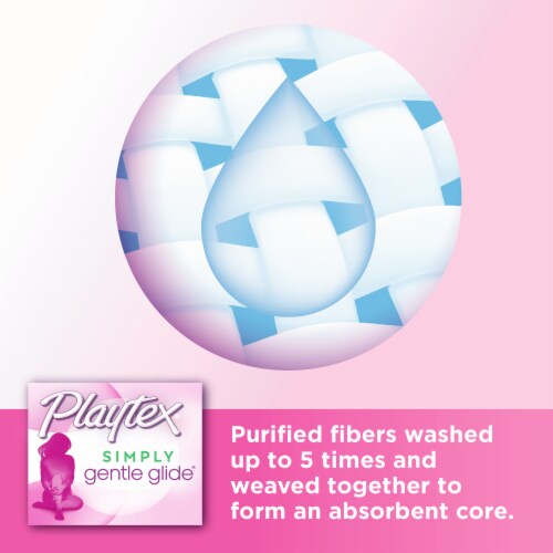 Playtex Simply Gentle Glide Tampons Regular + Super Absorbency Duo-Pack Unscented Perspective: top