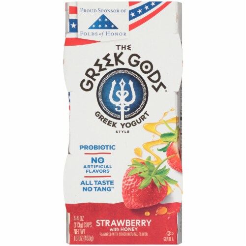 The Greek Gods Strawberry & Honey Greek Yogurt Cups Perspective: top