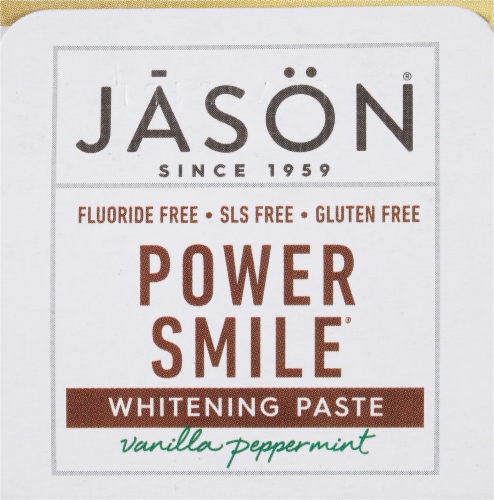 Jason® Power Smile Vanilla Peppermint Whitening Toothpaste Perspective: top