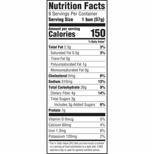 Nature's Harvest 100% Whole Wheat Hamburger Buns Perspective: top