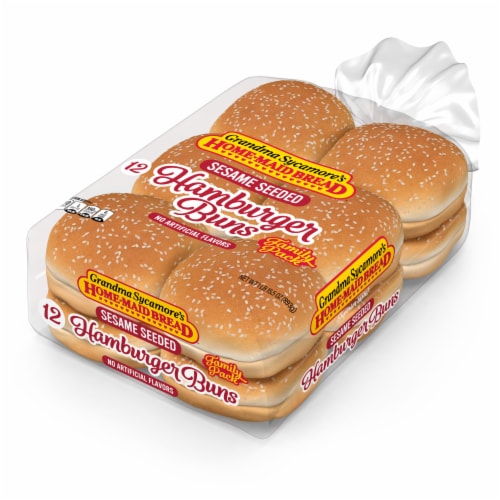 Grandma Sycamore's Sesame Seeded Hamburger Buns Perspective: top