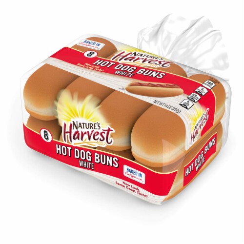 Nature's Harvest White Hot Dog Buns Perspective: top