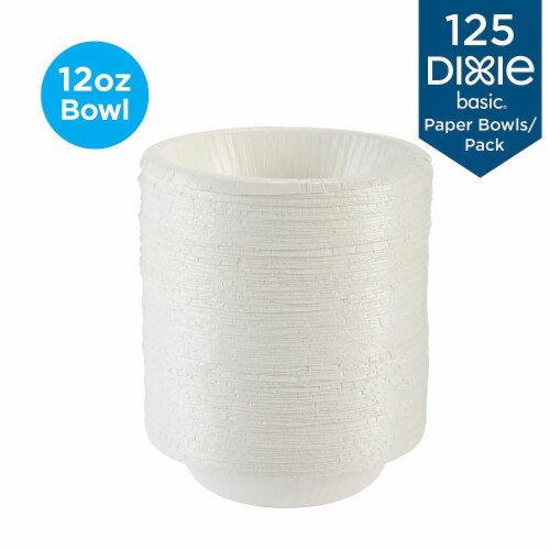 Dixie Basic Paper Dinnerware Bowls White 12 oz 125/Pack DBB12WPK Perspective: top
