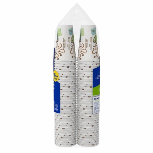 Dixie PerfecTouch Insulated Hot/Cold Paper Cups, Coffee Haze, 16 Oz (144 Count) Perspective: top