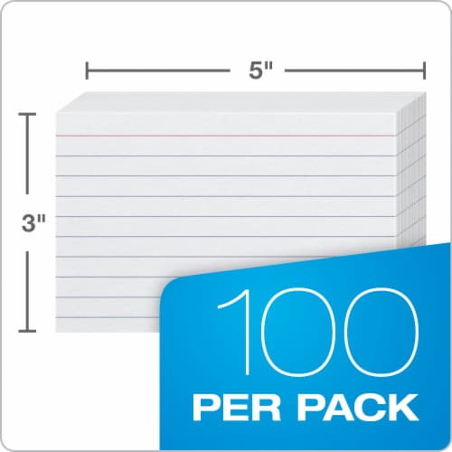 Oxford® Esselte Ruled Index Cards - White Perspective: top