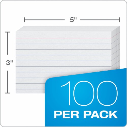 Oxford® Esselte Ruled Index Cards - White Perspective: top