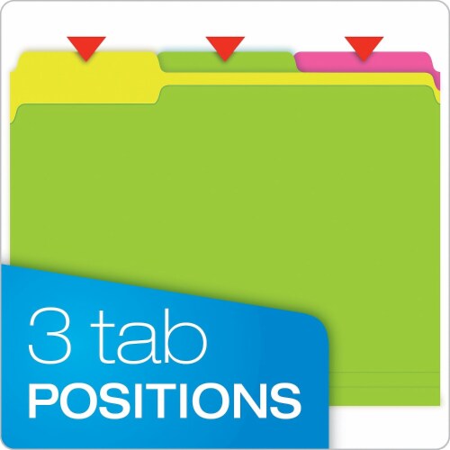 Pendaflex Glow Twisted 3-Tab File Folder Letter Size - Multicolor Perspective: top
