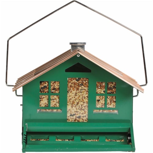 Perky-Pet Squirrel-Be-Gone Green Metal 12 Lb. Capacity Bird Feeder 339 Perspective: top