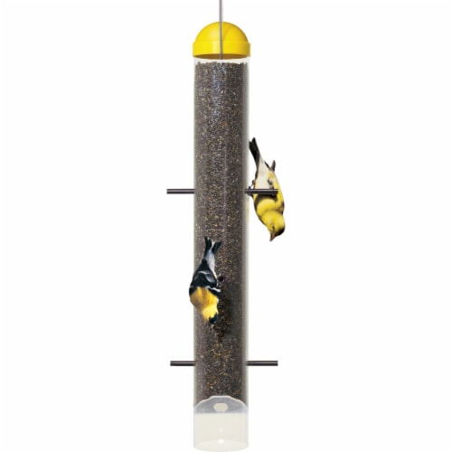 Perky-Pet 18 In. 2 Lb. Capacity Yellow Upside-Down Thistle Feeder 399-6 Perspective: top
