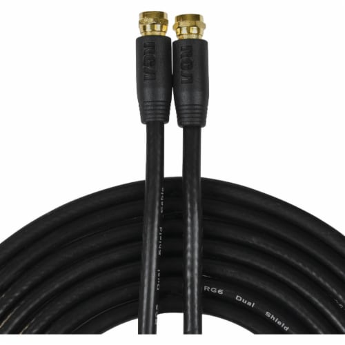 RCA 25 Ft. Black Digital RG6 Coaxial Cable VH625R Perspective: top