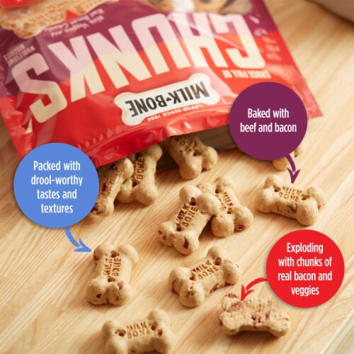 Milk-Bone Chock Full of Chunks With Beef and Bacon Dog Treats, 12 oz Perspective: top