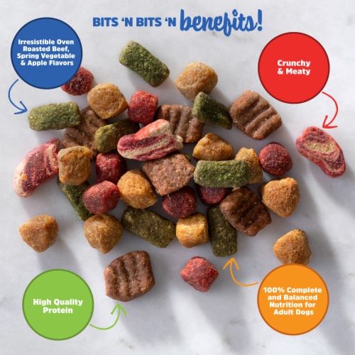 Kibbles 'n Bits® Bistro Adult Dry Dog Food Oven Roasted Beef, Spring Vegetable & Apple Flavors Perspective: top