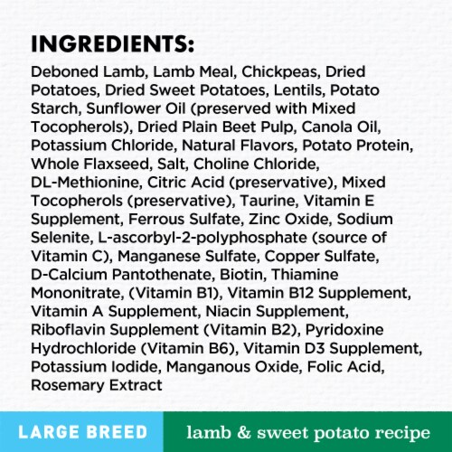 NUTRO Limited Ingredient Diet Adult Large Breed Lamb Dry Dog Food Perspective: top