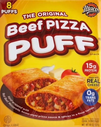 Iltaco Foods Beef Pizza Puffs Perspective: top