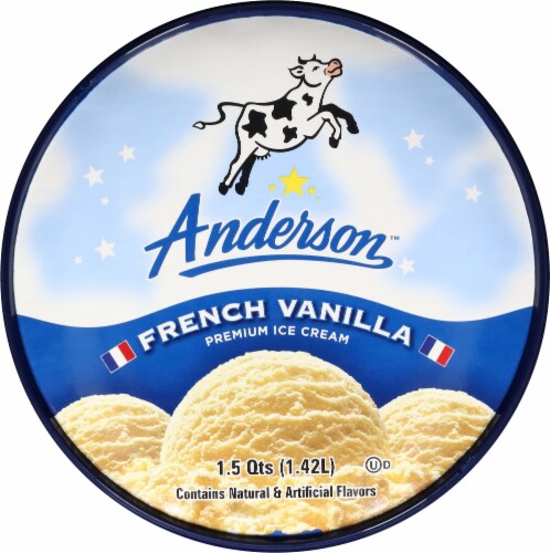 Anderson Dairy French Vanilla Ice Cream Tub Perspective: top