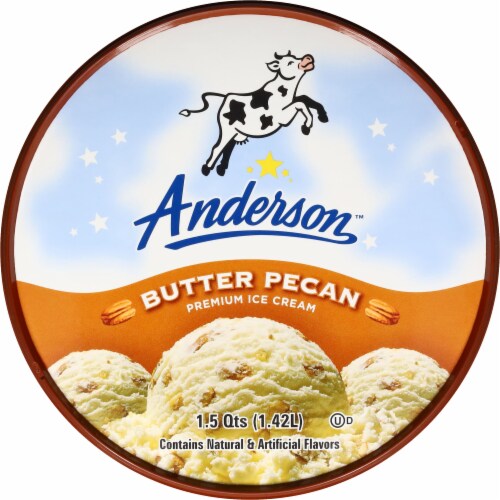 Anderson Dairy Butter Pecan Ice Cream Tub Perspective: top