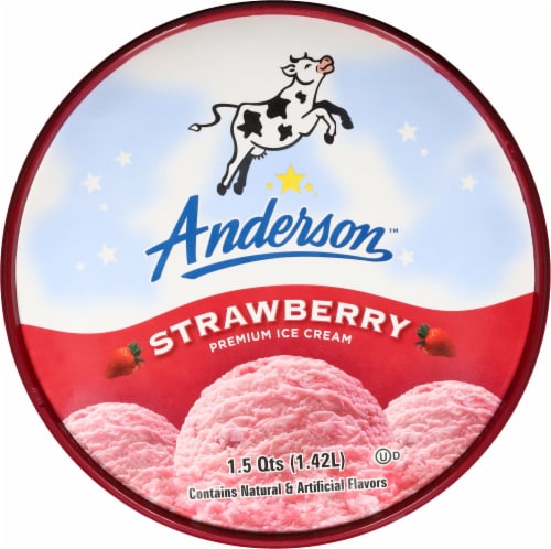 Anderson Dairy Strawberry Ice Cream Tub Perspective: top