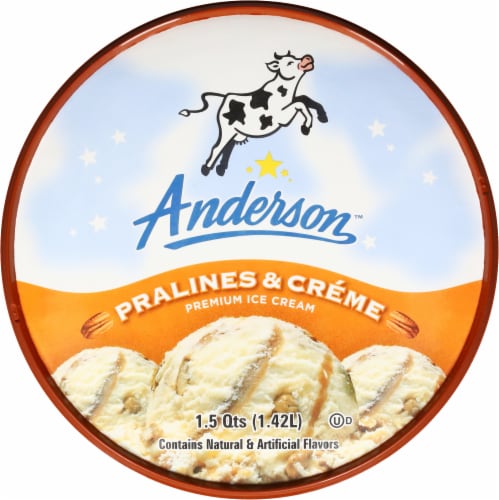 Anderson Dairy Pralines & Cream Ice Cream Tub Perspective: top
