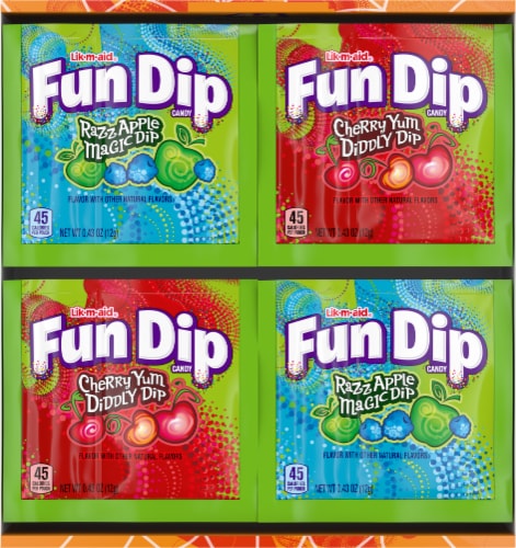 Fun Dip RazzApple and Cherry Yum Halloween Candy Pouches Perspective: top