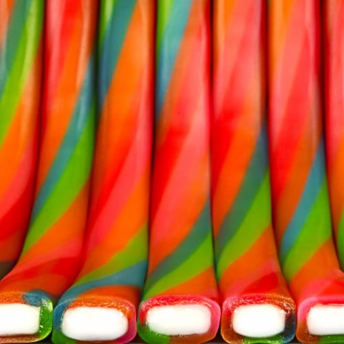 Sweetarts Twisted Rainbow Punch Ropes Perspective: top