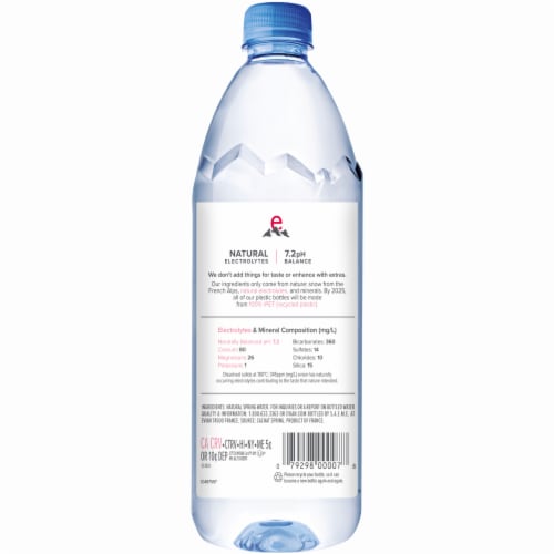 Evian Natural Spring Water Bottles Perspective: top