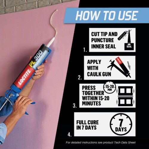 LOCTITE PL 300 10 Oz. Low VOC Foam Board Construction Adhesive 1421941 Perspective: top