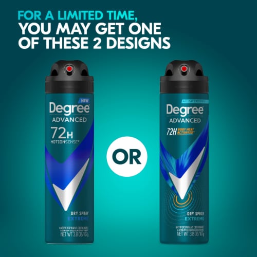 Degree Men Antiperspirant Deodorant Dry Spray Extreme Perspective: top