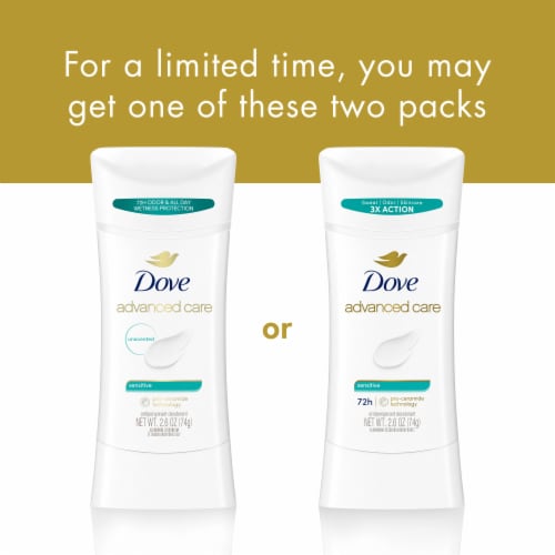 Dove Women 48-Hour Protection Advanced Care Sensitive Antiperspirant Deodorant Stick Perspective: top