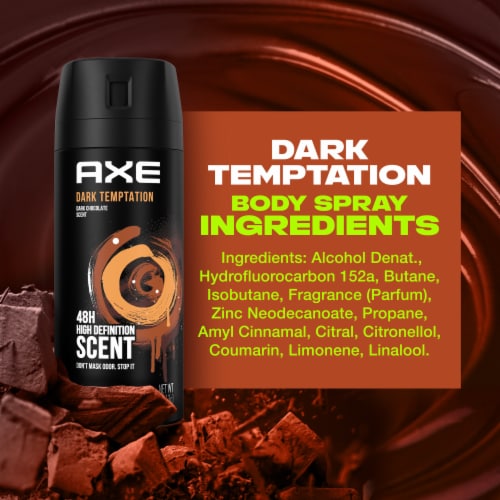 Axe Dark Temptation Men's Deodorant Body Spray Dark Chocolate Scent Aluminium-Free Perspective: top