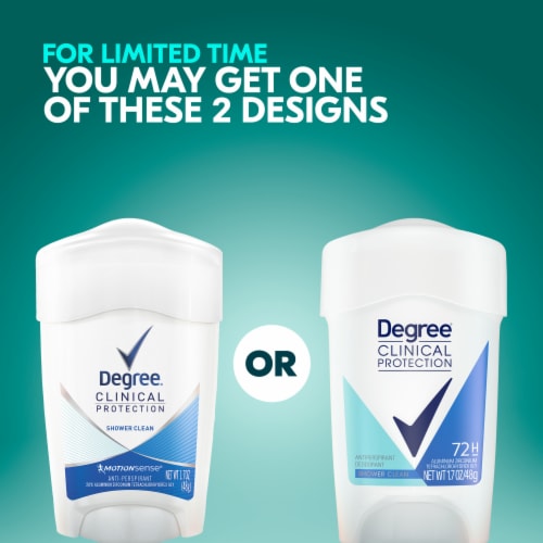 Degree Clinical Protection Shower Clean Antiperspirant Deodorant Perspective: top