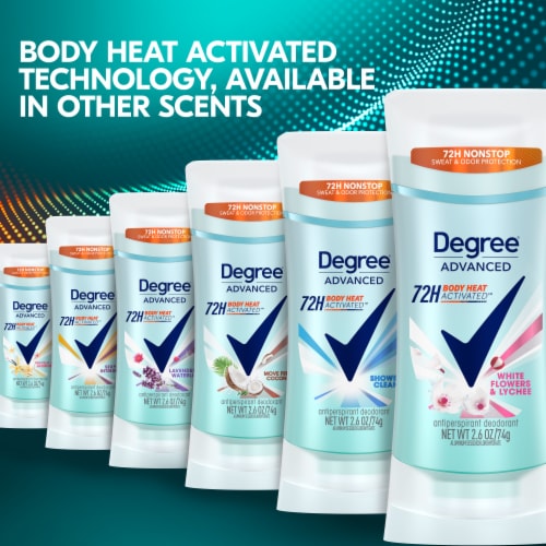 Degree Advanced Women's Antiperspirant Deodorant Stick White Flowers & Lychee Perspective: top