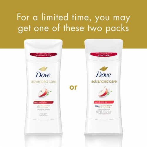 Dove Advanced Care Women's Antiperspirant Deodorant Stick Apple & White Tea Perspective: top