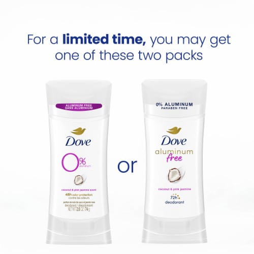 Dove 0% Aluminum Women's Deodorant Spray Coconut & Pink Jasmine Aluminium-Free Perspective: top