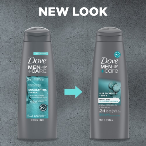 Dove Men+Care Eucalyptus & Birch Shampoo & Conditioner Perspective: top