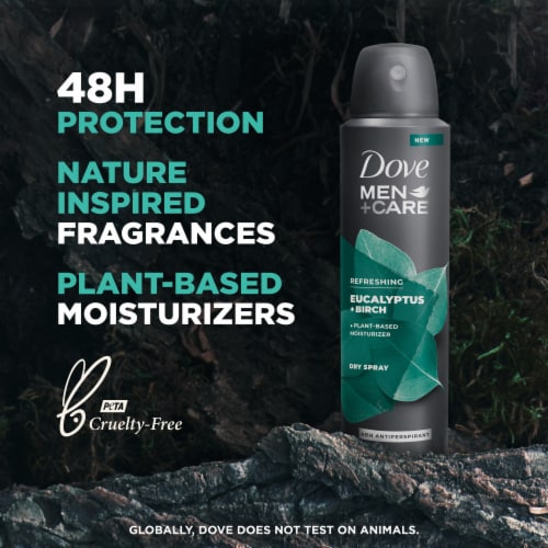 Dove Men+Care Aluminum-Free Eucalyptus & Birch Antiperspirant Deodorant Dry Spray Perspective: top