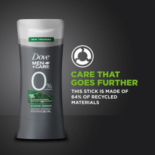 Dove Men+Care Aluminum-Free 48-Hour Protection Lime & Sage Deodorant Stick Perspective: top