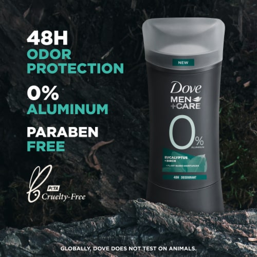Dove Men+Care Men's Deodorant Stick Eucalyptus+Birch Aluminium Free Perspective: top