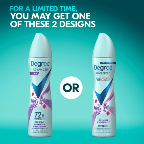Degree Advanced Lavender & Waterlily Antiperspirant Deodorant Dry Spray Perspective: top