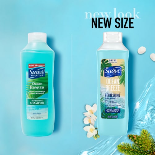 Suave Essentials Ocean Breeze Refreshing Shampoo Perspective: top
