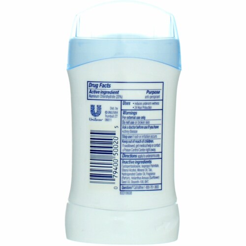 Dove Invisible Solid Anti-Perspirant Deodorant, Powder, 1.6 oz Perspective: top