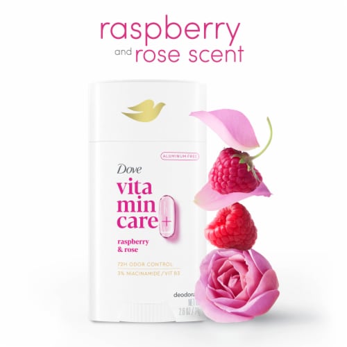 Dove VitaminCare+ Aluminum Free Deodorant Stick Raspberry & Rose Breathable Deodorant for Women Perspective: top