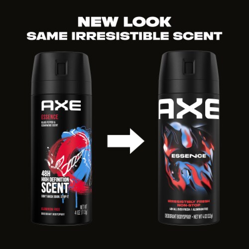 Axe Men's Essence Deodorant Body Spray Black Pepper & Cedarwood Aluminum Free Perspective: top