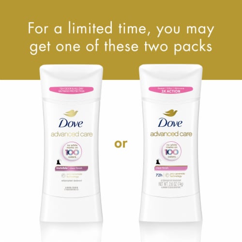 Dove Advanced Care Clear Finish Antiperspirant Deodorant Stick Perspective: top