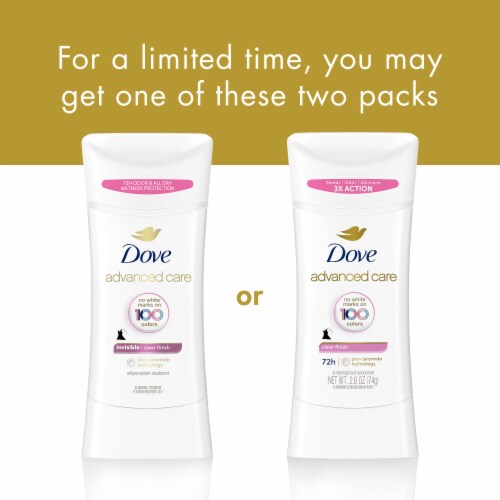 Dove Advanced Care Clear Finish Antiperspirant Deodorant Stick Perspective: top